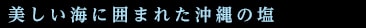 美しい海に囲まれた沖縄の塩