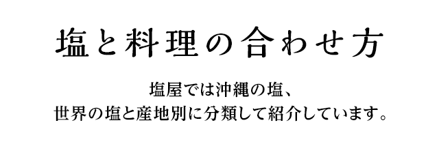 塩と料理の合わせ方